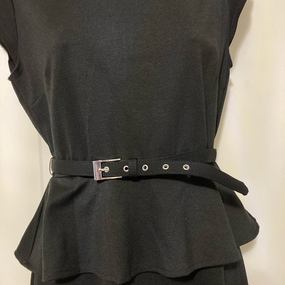 New York & Company Black Belted Midi Dress - Picture 2 of 6